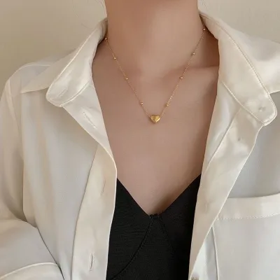 Gold Plated Heart Pendent Necklace 